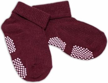 Kojenecké ponožky Risocks protiskluzové - bordo, Velikost koj. oblečení 56-80 (0-12m) - obrázek 1