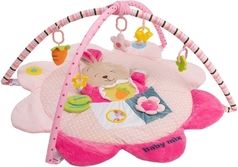 Hrací deka/podložka s hrazdičkami - KRÁLÍČEK růžová - BabyMix - obrázek 1