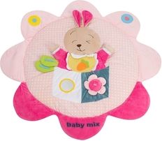 Hrací deka/podložka s hrazdičkami - KRÁLÍČEK růžová - BabyMix - obrázek 2