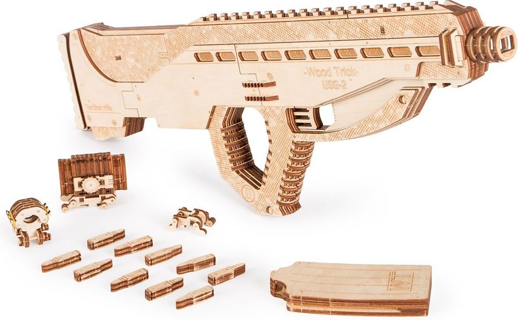 Wood Trick "Útočná zbraň USG-2" - 3D dřevěné mechanické puzzle - obrázek 3