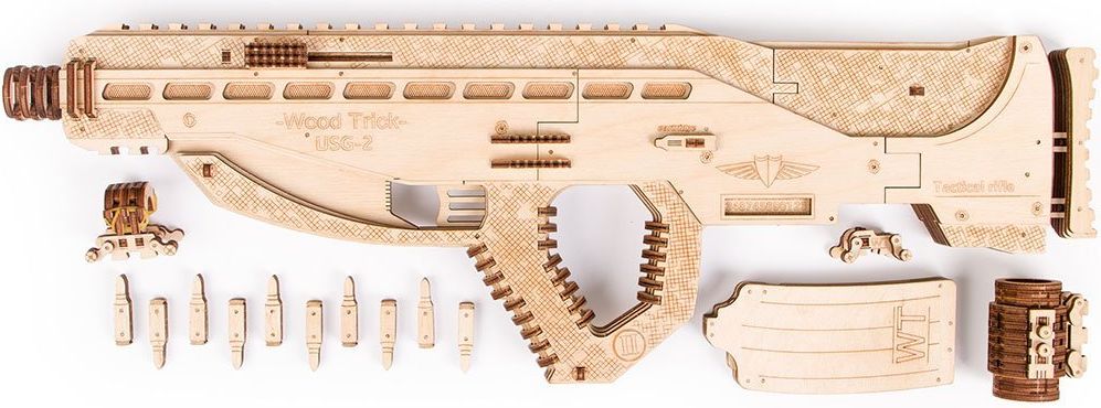 Wood Trick "Útočná zbraň USG-2" - 3D dřevěné mechanické puzzle - obrázek 5