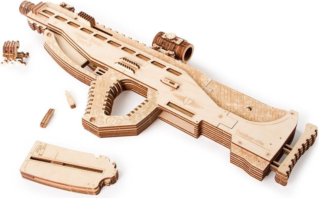 Wood Trick "Útočná zbraň USG-2" - 3D dřevěné mechanické puzzle - obrázek 6