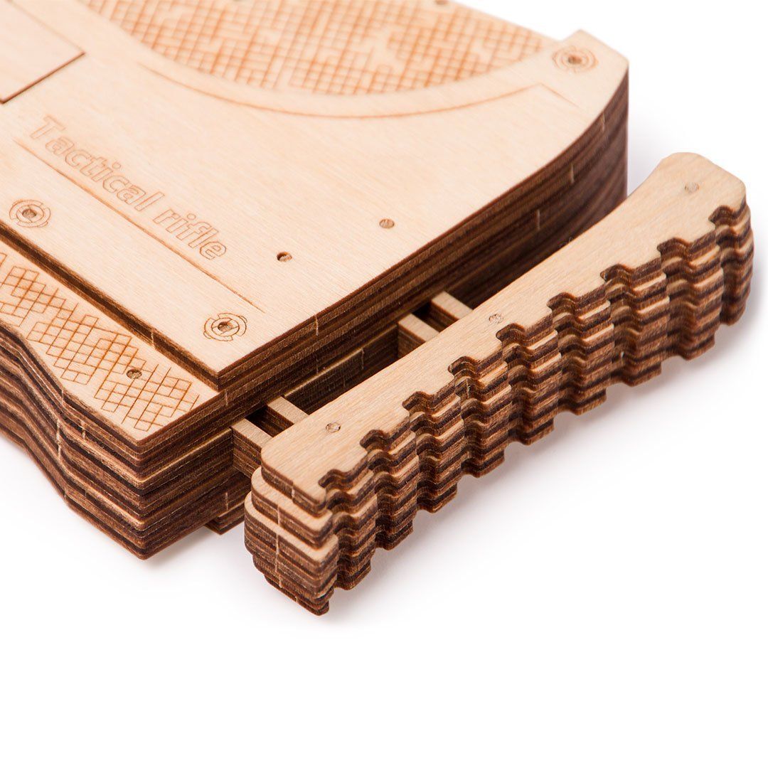 Wood Trick "Útočná zbraň USG-2" - 3D dřevěné mechanické puzzle - obrázek 7