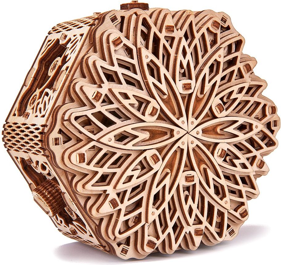 Wood Trick  "Tajemný květ" - 3D dřevěné mechanické puzzle - obrázek 1
