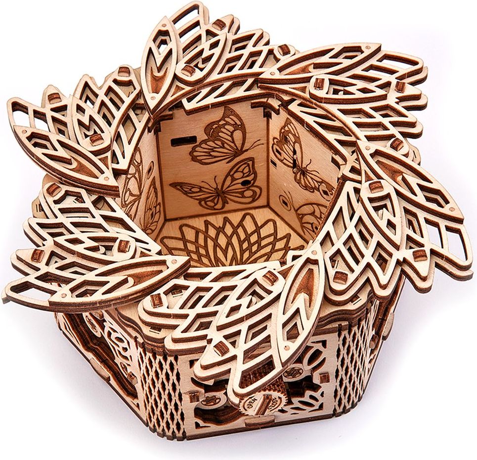 Wood Trick  "Tajemný květ" - 3D dřevěné mechanické puzzle - obrázek 3