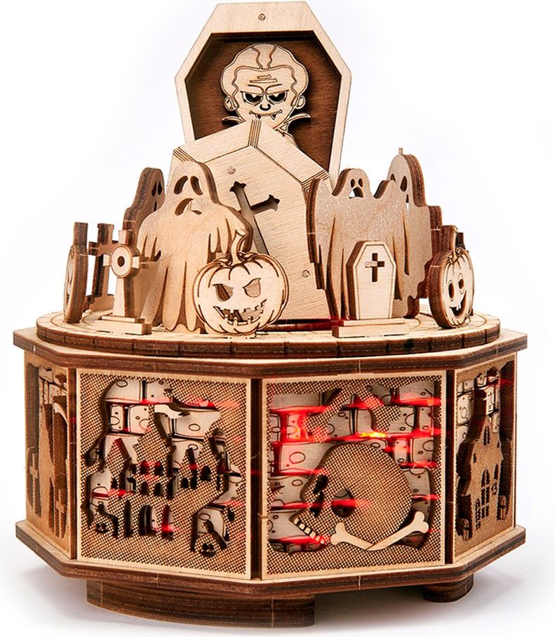 Wood Trick  "Veselý Halloween" - 3D dřevěné mechanické puzzle - obrázek 1