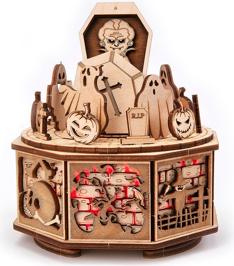 Wood Trick  "Veselý Halloween" - 3D dřevěné mechanické puzzle - obrázek 2