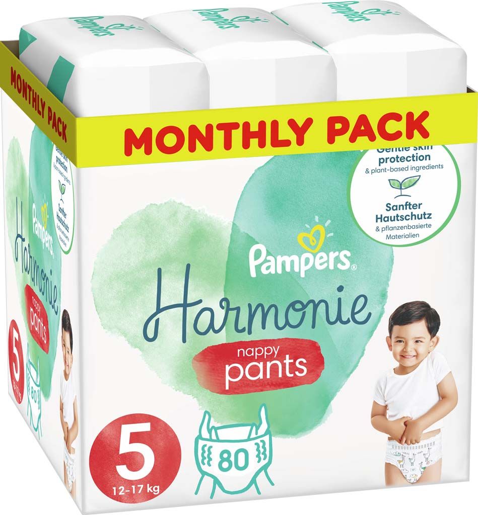 PAMPERS Pants Harmonie Plenkové Kalhotky Velikost 5, 80 ks, 12-17 kg - obrázek 1