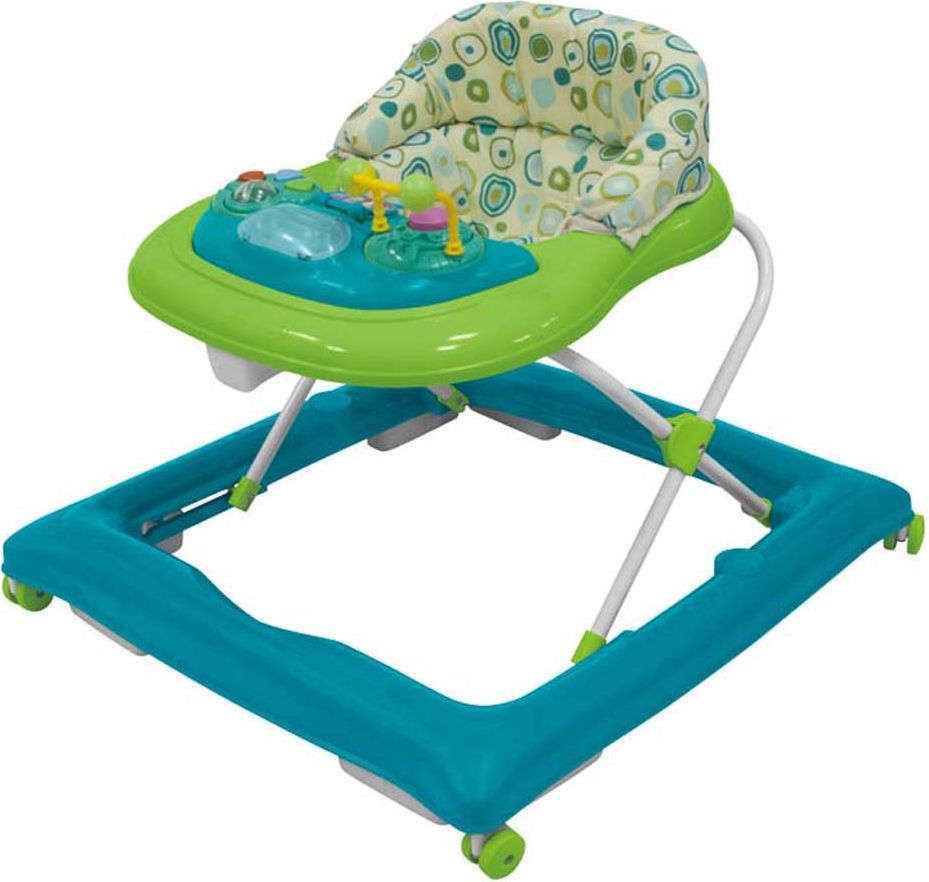 Dětské chodítko Baby Mix Varianta: s volantem a silikonovými kolečky šedo-bílé - multicolor - obrázek 4