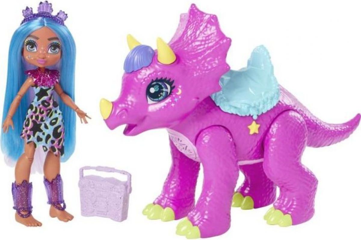 Mattel Cave Club panenka party teila s dino zvířátkem - obrázek 1