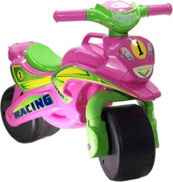 Doloni Dětské odrážedlo motorka SPORTS (růžová+zelená) - obrázek 1