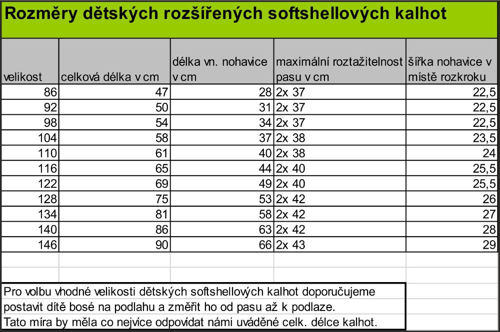 KUKADLOO Dětské ROZŠÍŘENÉ softshellové kalhoty Velikost oblečení: 98 - obrázek 2