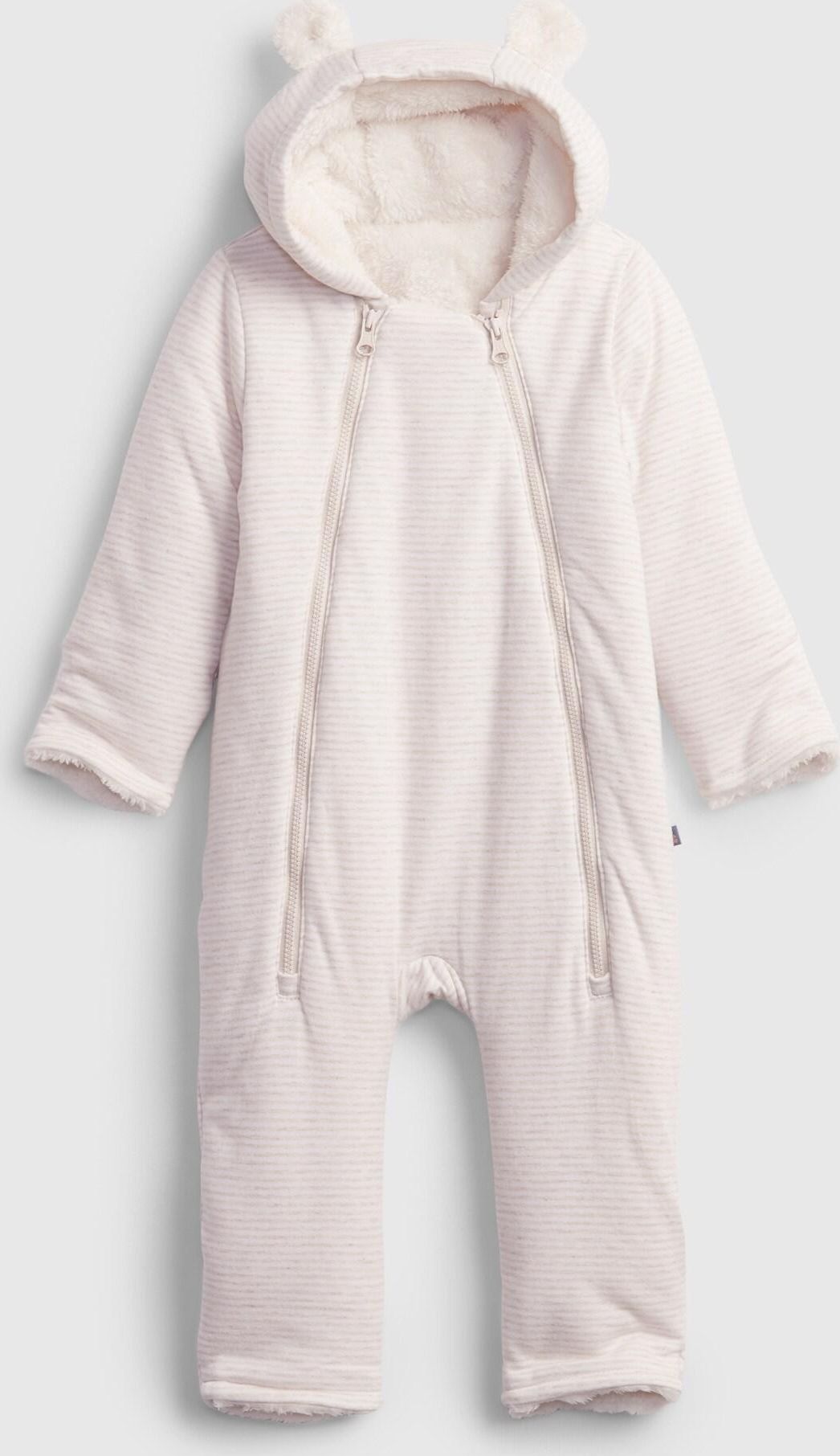 Růžový klučičí overál bear double zip one peace - 50-62 - obrázek 1
