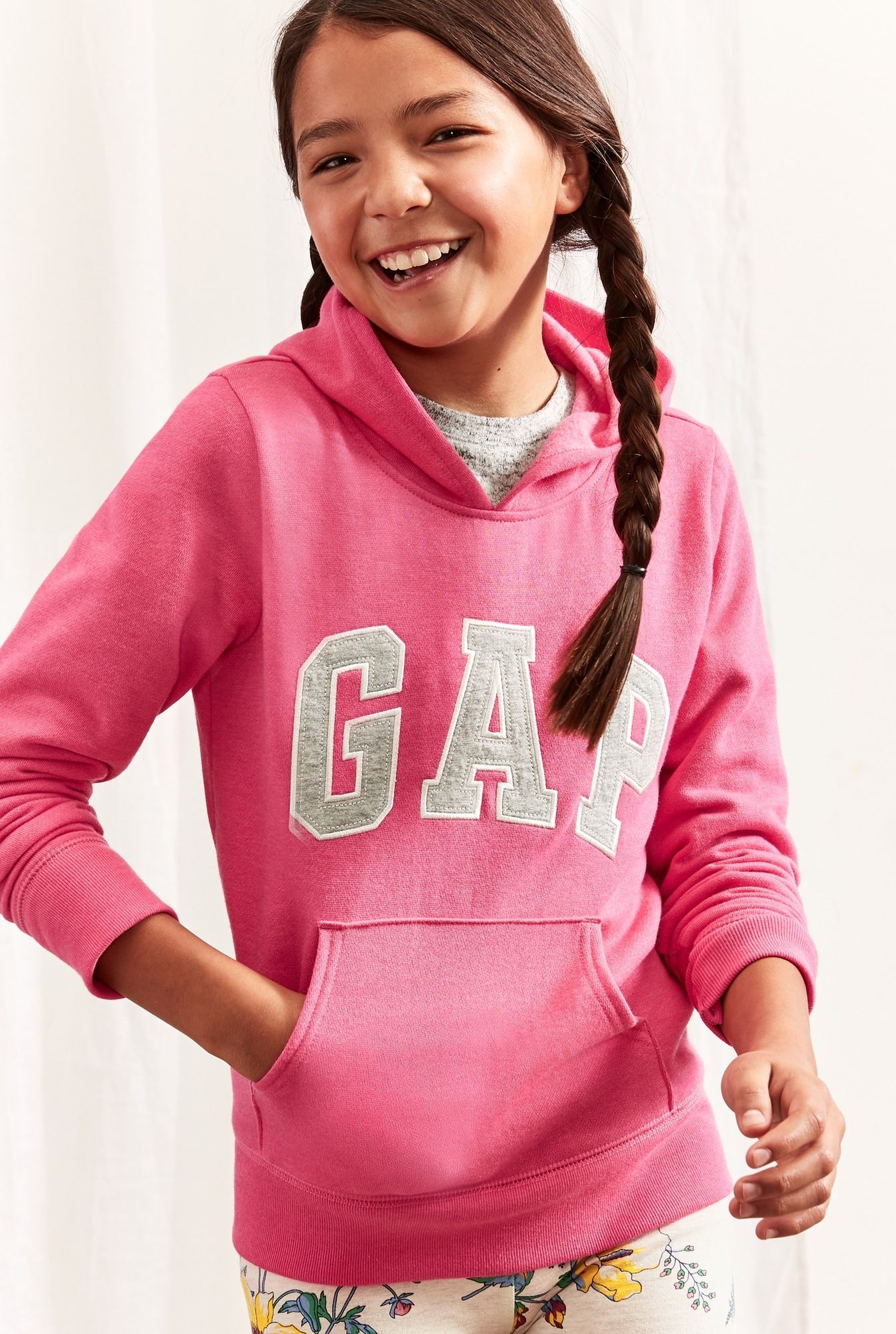 Růžová holčičí mikina GAP Logo hoodie sweatshirt - 98-110 - obrázek 1
