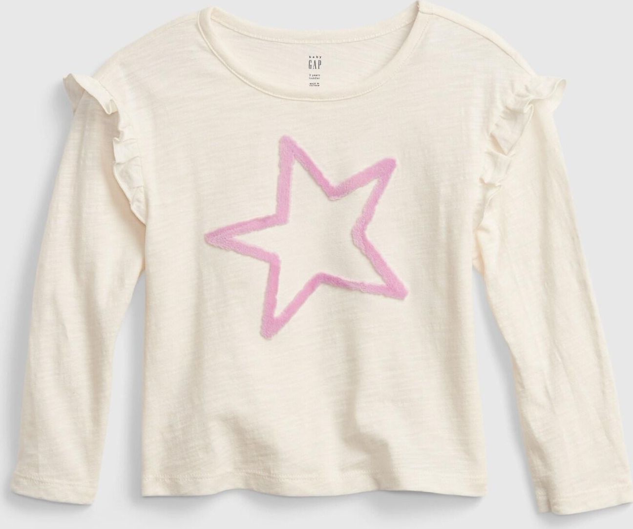 Smetanové holčičí tričko s hvězdou - 80-86 - obrázek 1