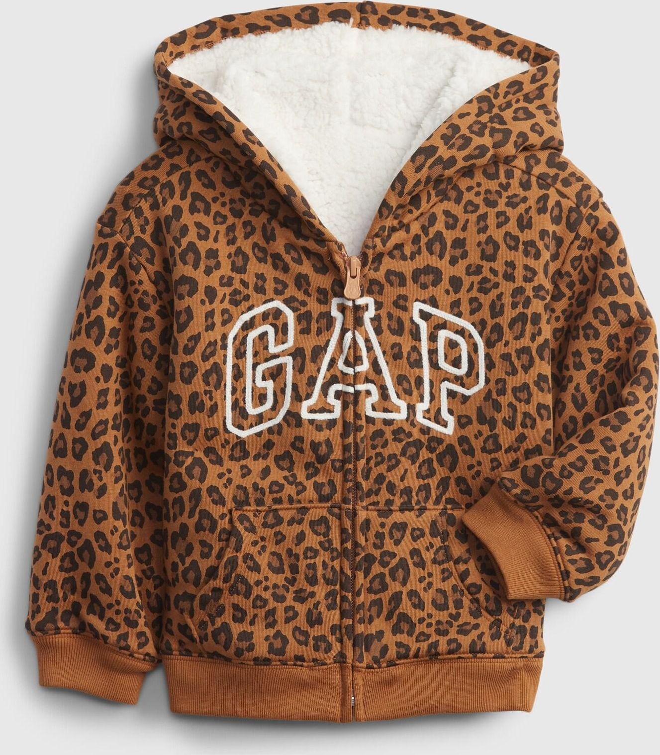 Hnědá holčičí mikina Detská GAP Logo cozy hoodie - 92 - obrázek 1