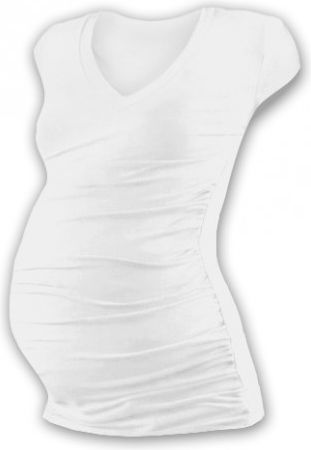 Těh. tričko MINI rukáv s výstřihem do V - smetanové, Velikosti těh. moda L/XL - obrázek 1