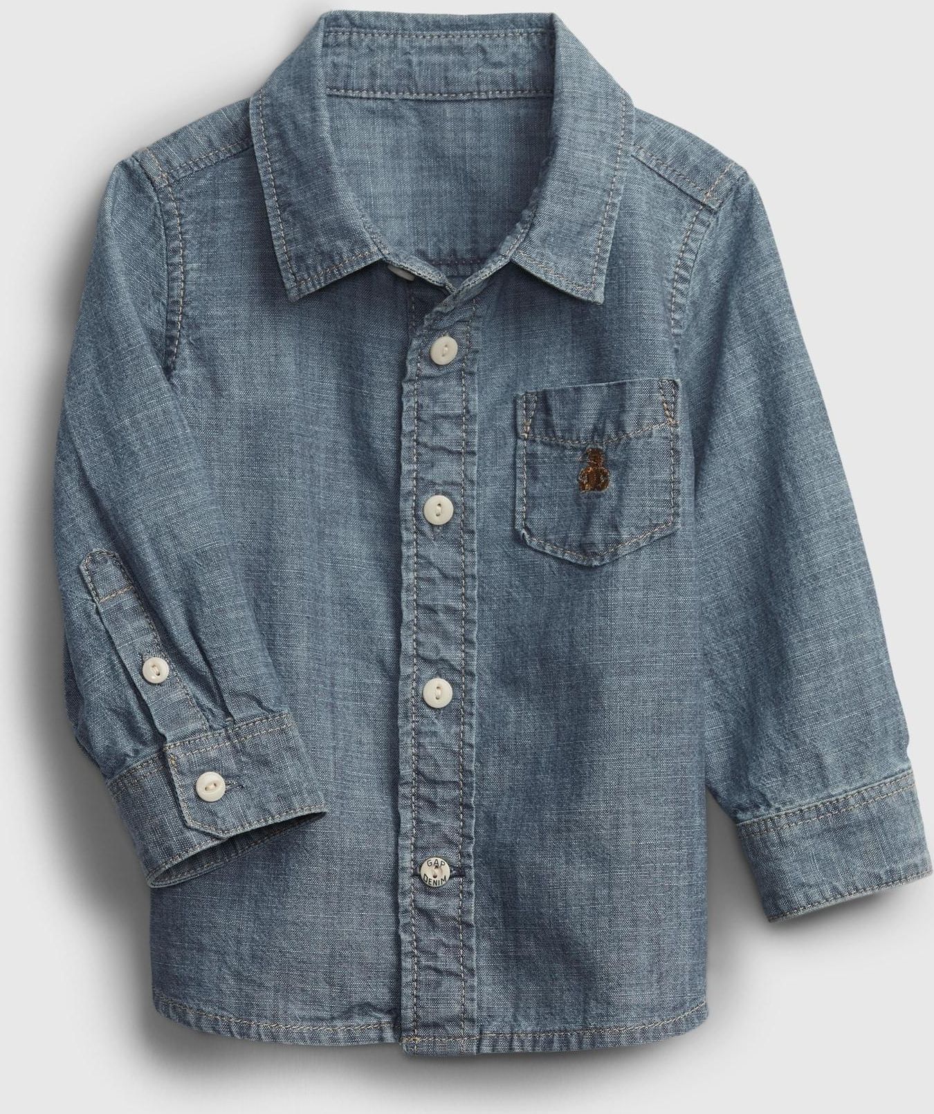 Modrá klučičí košile chambray shirt - 50-62 - obrázek 1