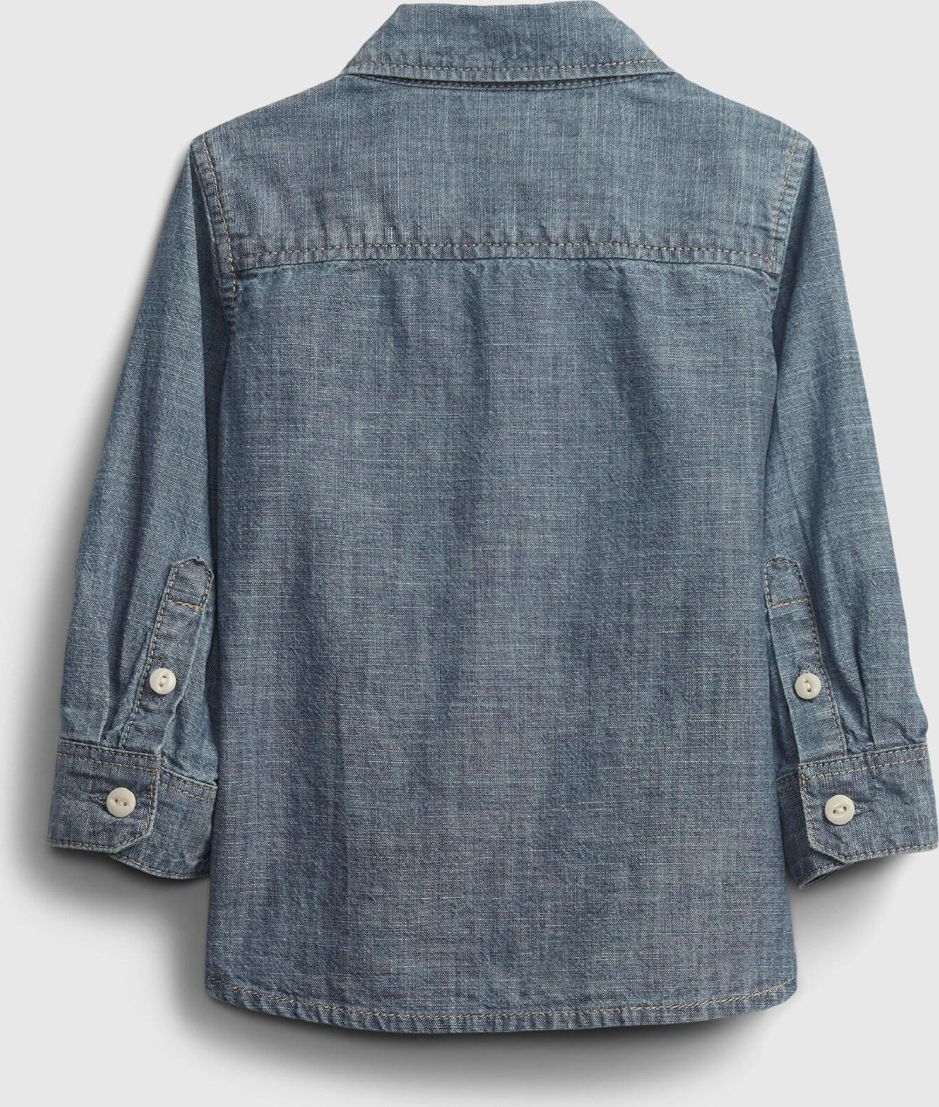 Modrá klučičí košile chambray shirt - 50-62 - obrázek 2