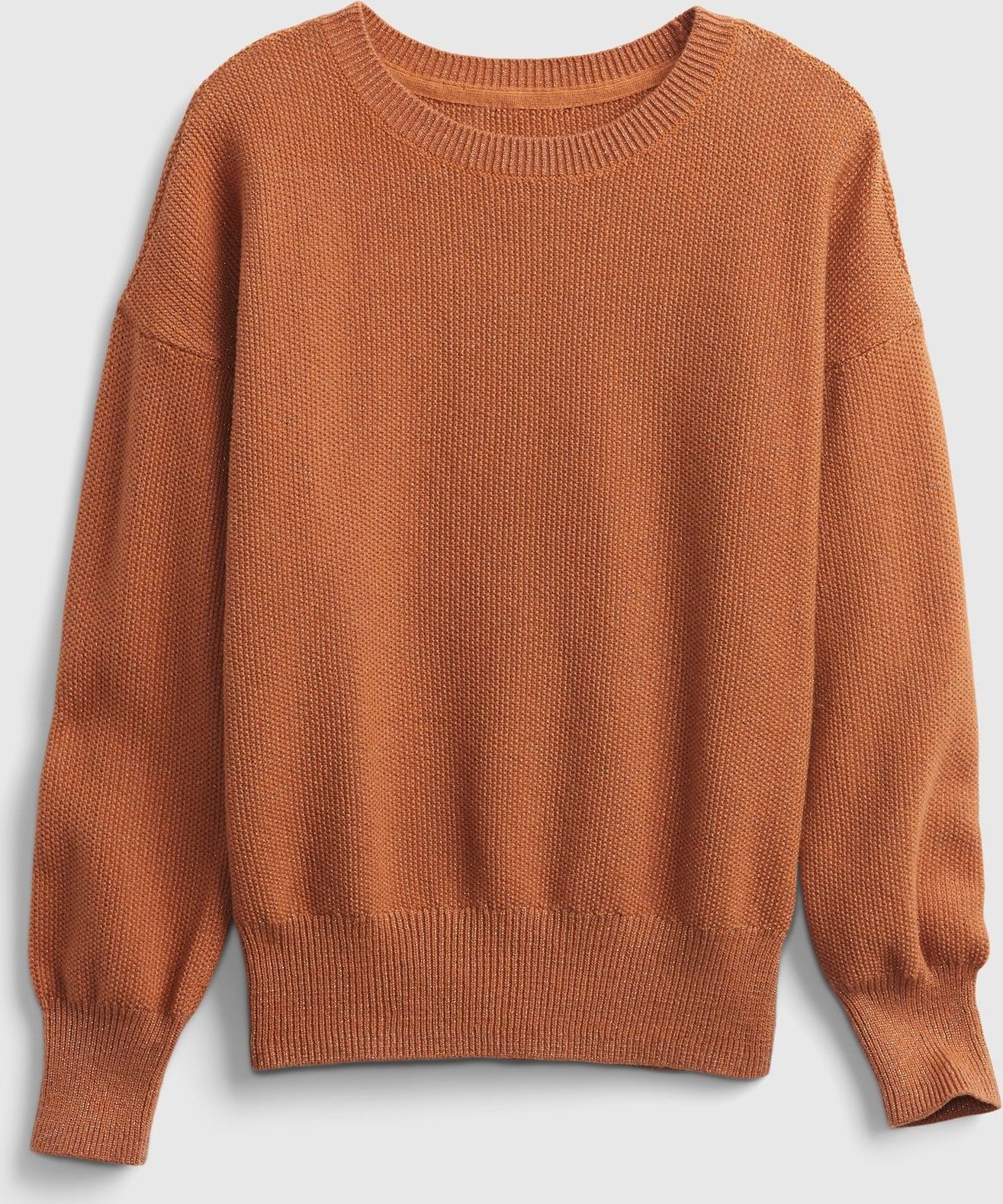 Hnědý holčičí svetr solid slouchy pullover - 98-110 - obrázek 1