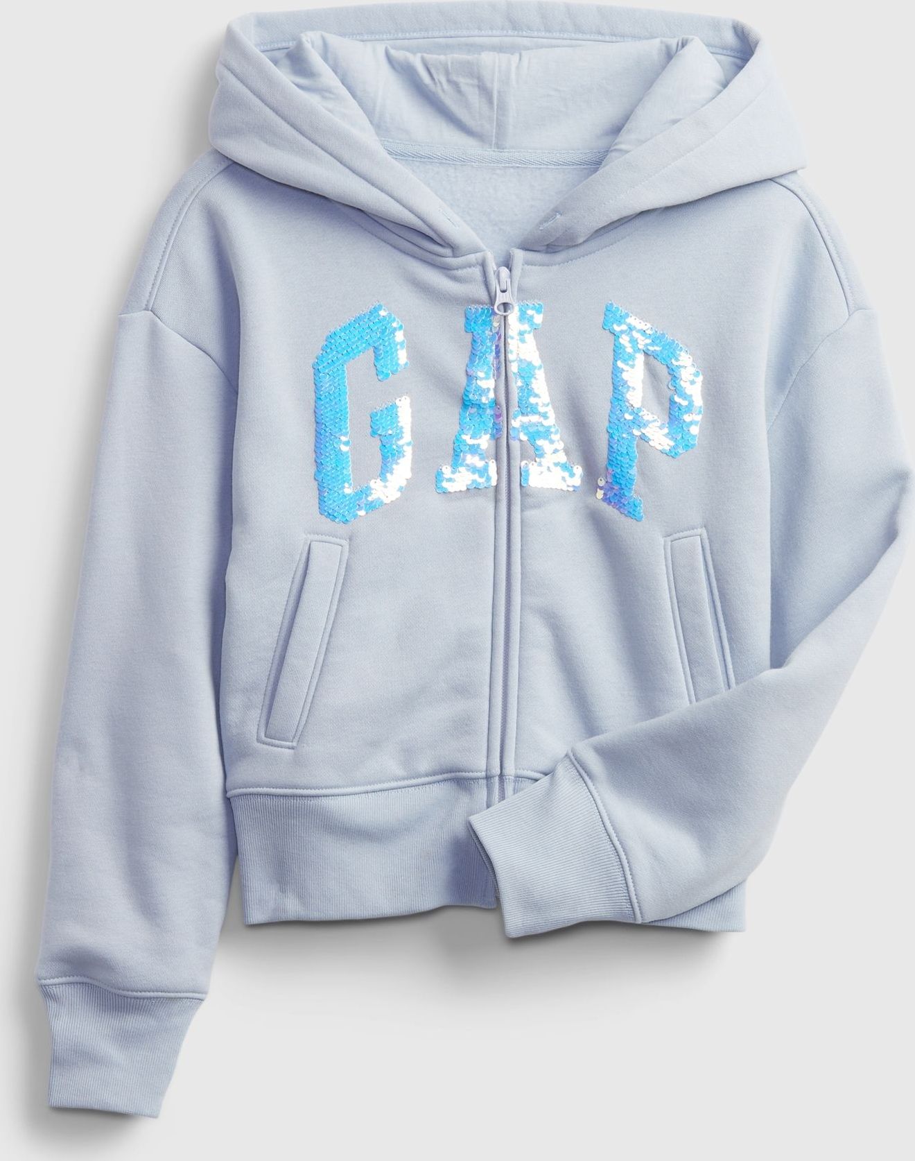 Modrá holčičí mikina GAP Logo flippy fleece - 98-110 - obrázek 1
