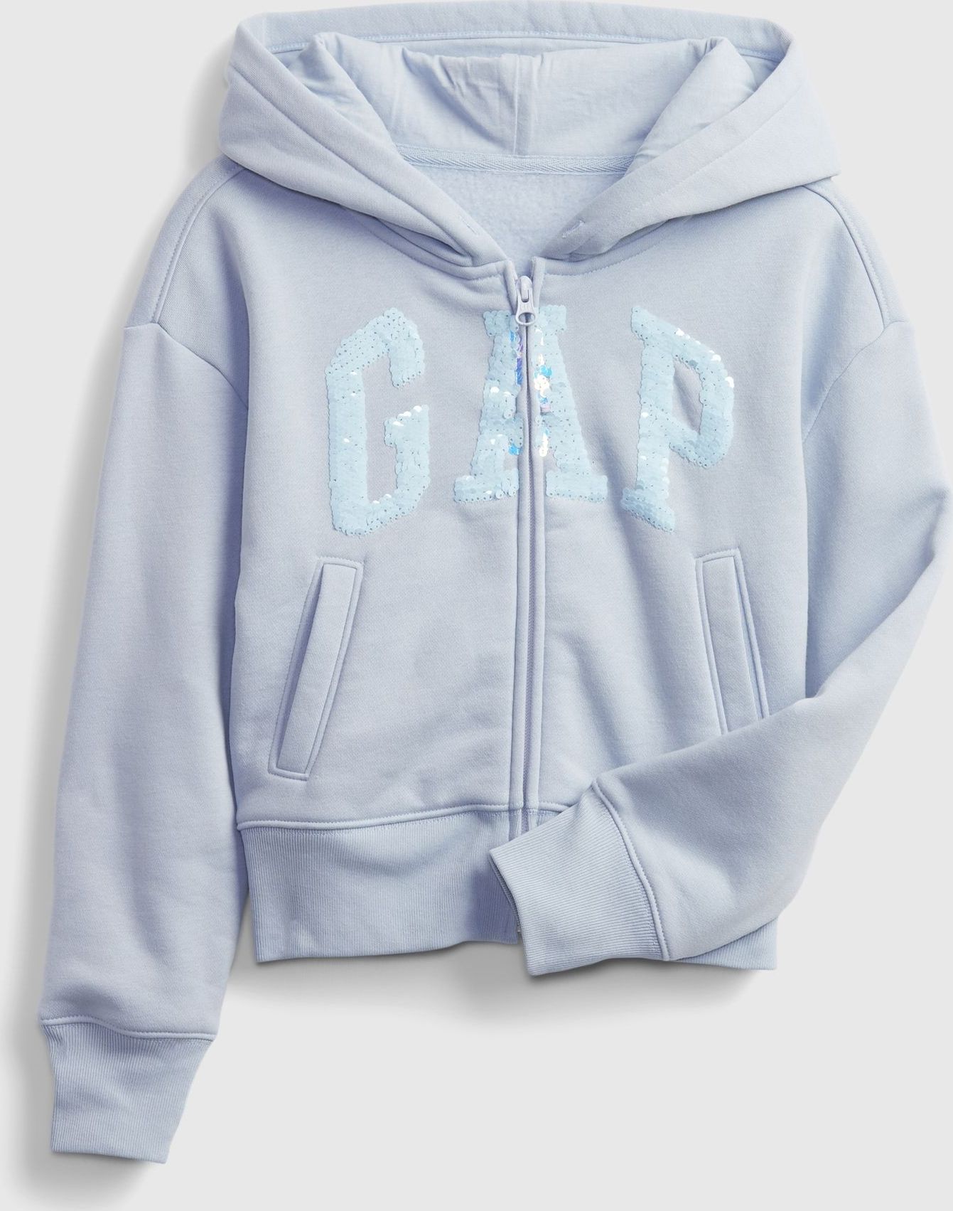 Modrá holčičí mikina GAP Logo flippy fleece - 98-110 - obrázek 4