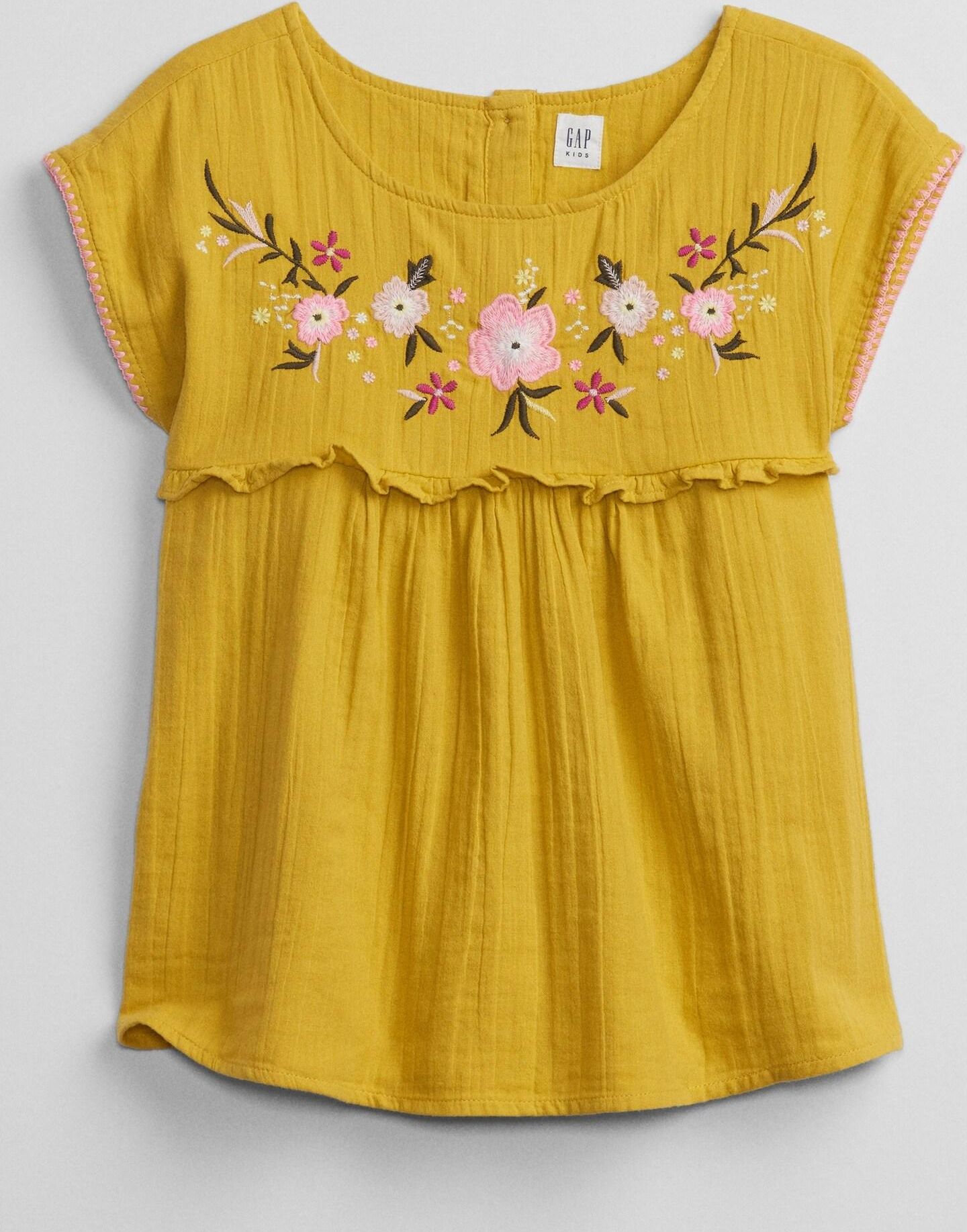 GAP EMB Woven Top dětský Žlutá - 146 - obrázek 1