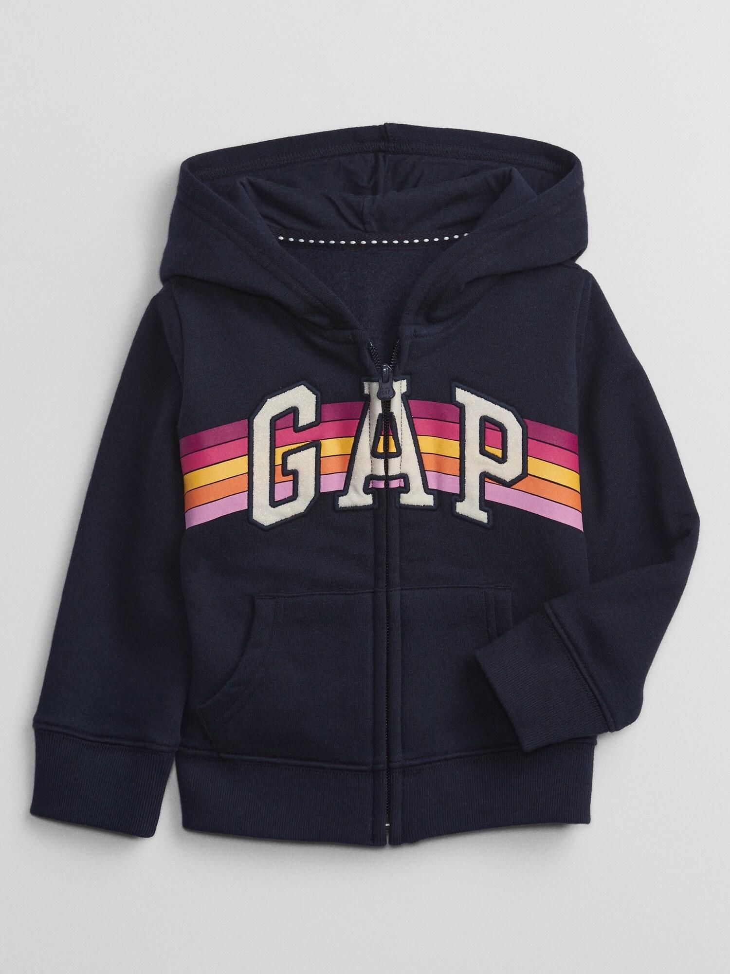 Modrá holčičí mikina GAP Logo pocket hoodie - 92 - obrázek 1