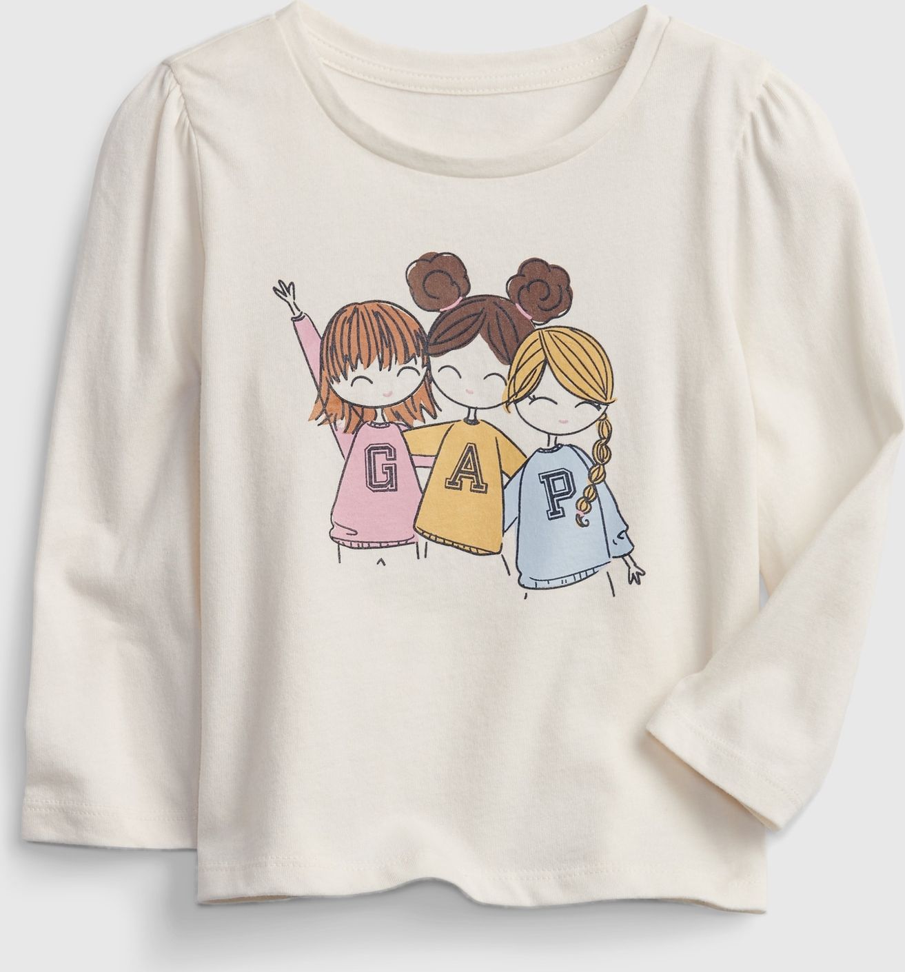Smetanové holčičí tričko s obrázkem - 80-86 - obrázek 1