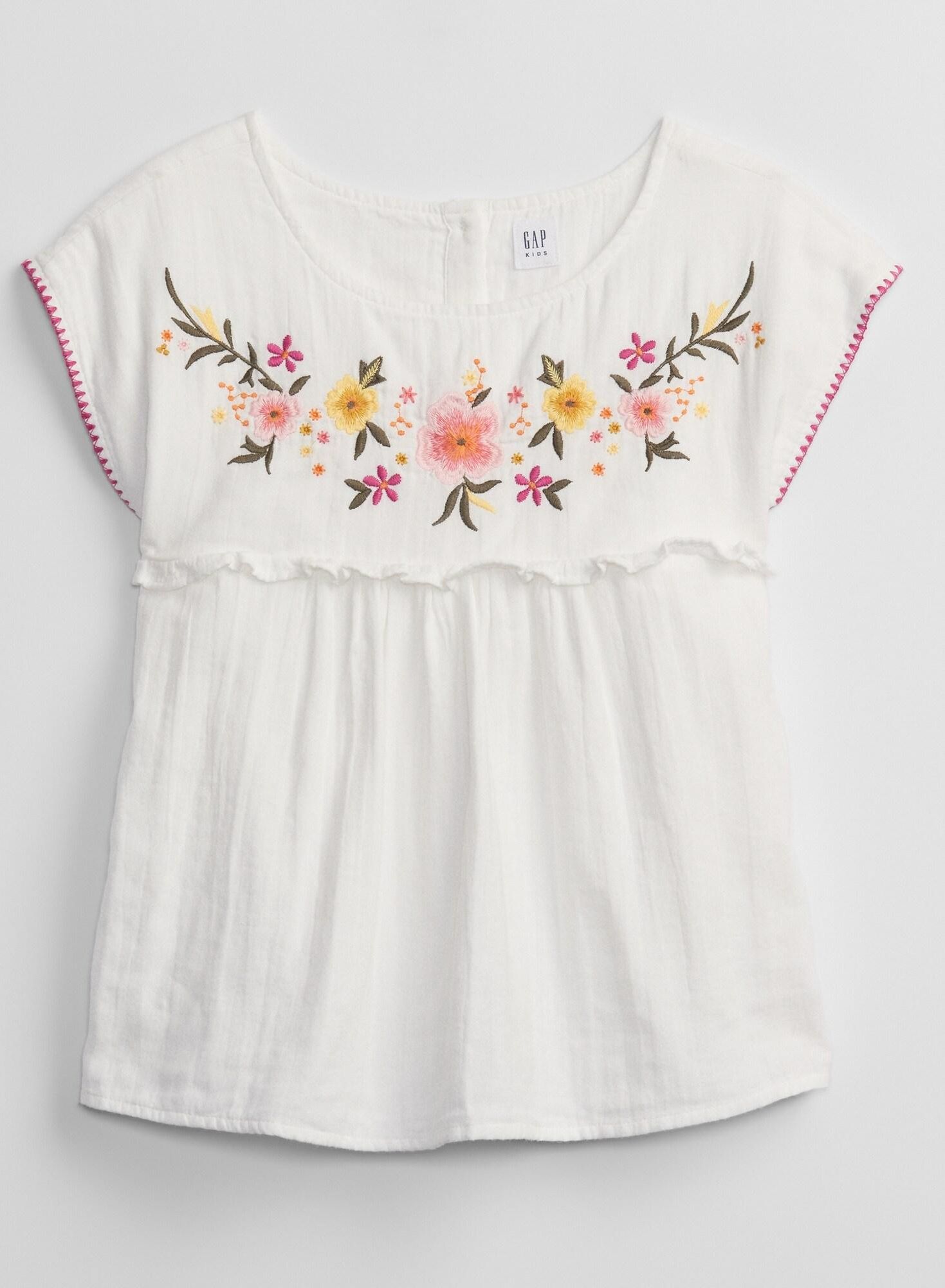 GAP EMB Woven Top dětský Bílá - 146 - obrázek 1
