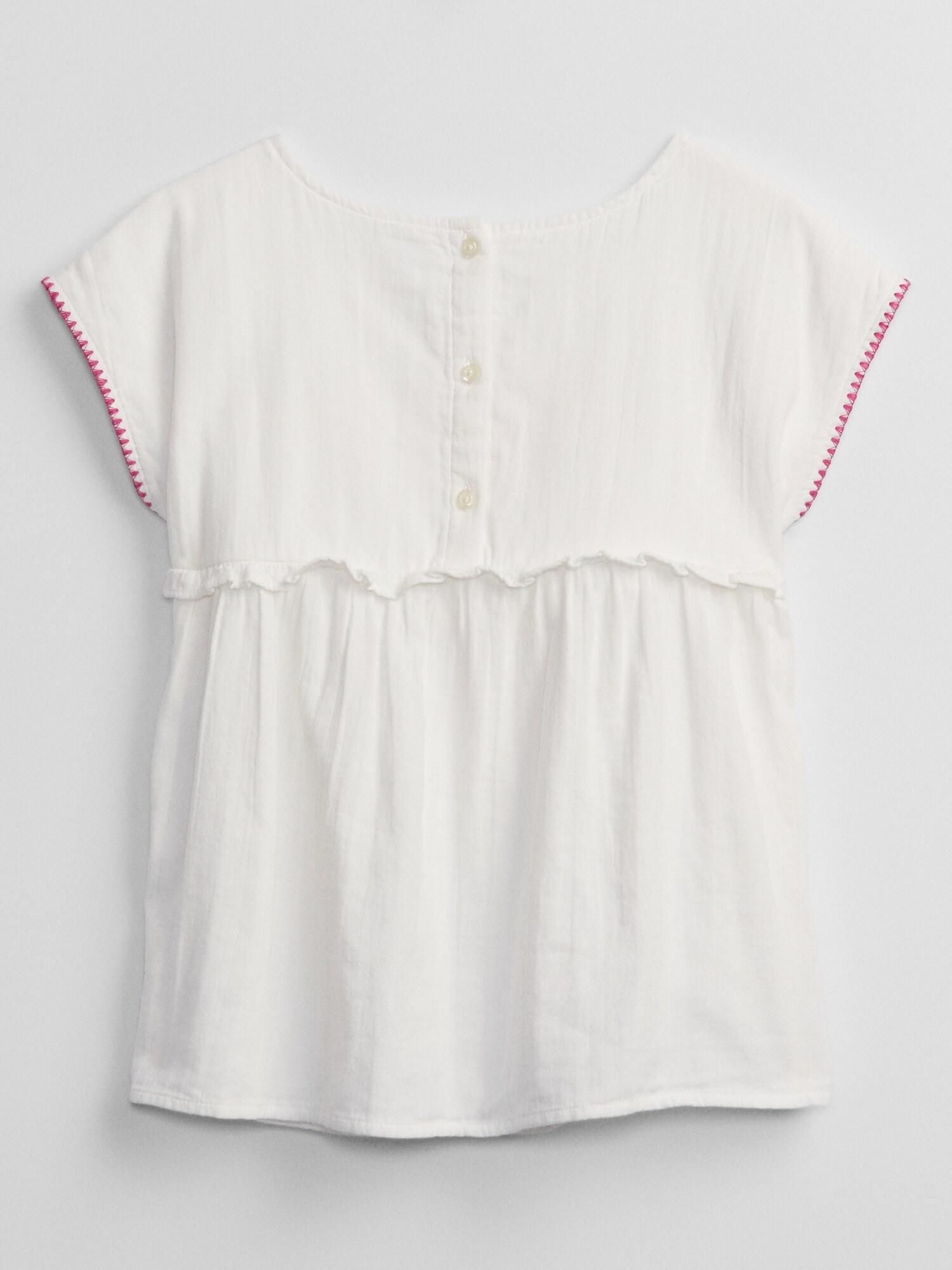 GAP EMB Woven Top dětský Bílá - 158 - obrázek 2