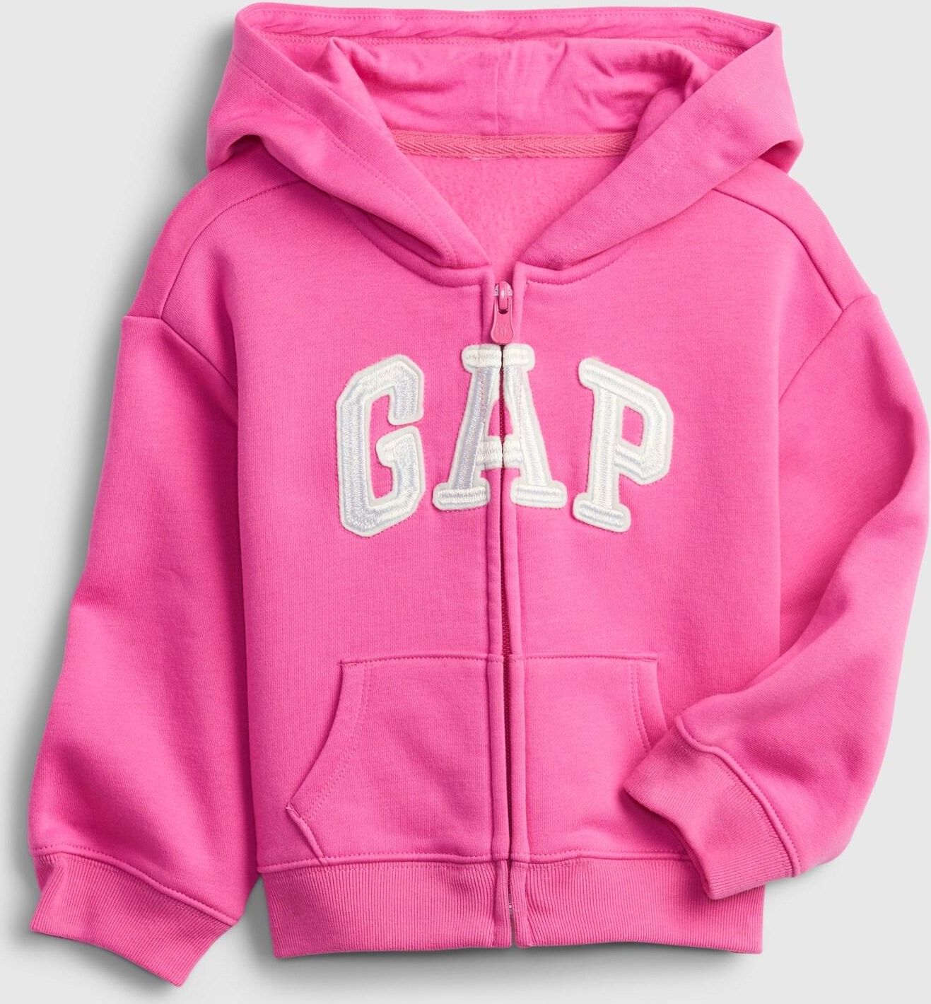 Růžová holčičí mikina GAP Logo full zip hoodie - 80-86 - obrázek 1