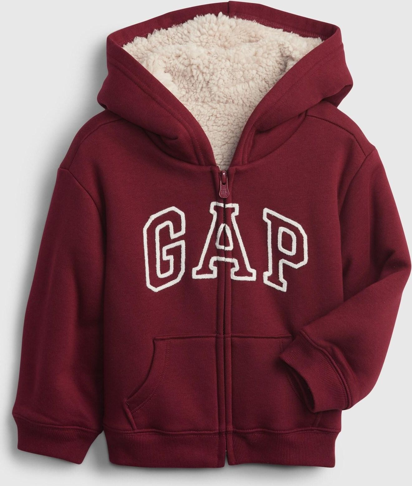 Červená holčičí mikina GAP Logo zip hoodie - 80-86 - obrázek 1