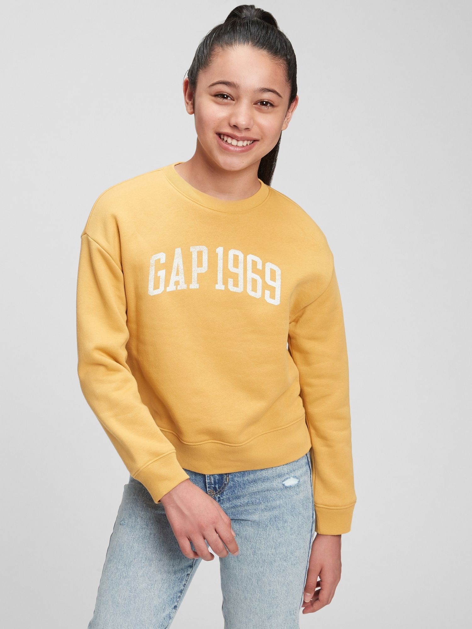 Žlutá holčičí mikina GAP Logo crew - 98-110 - obrázek 2