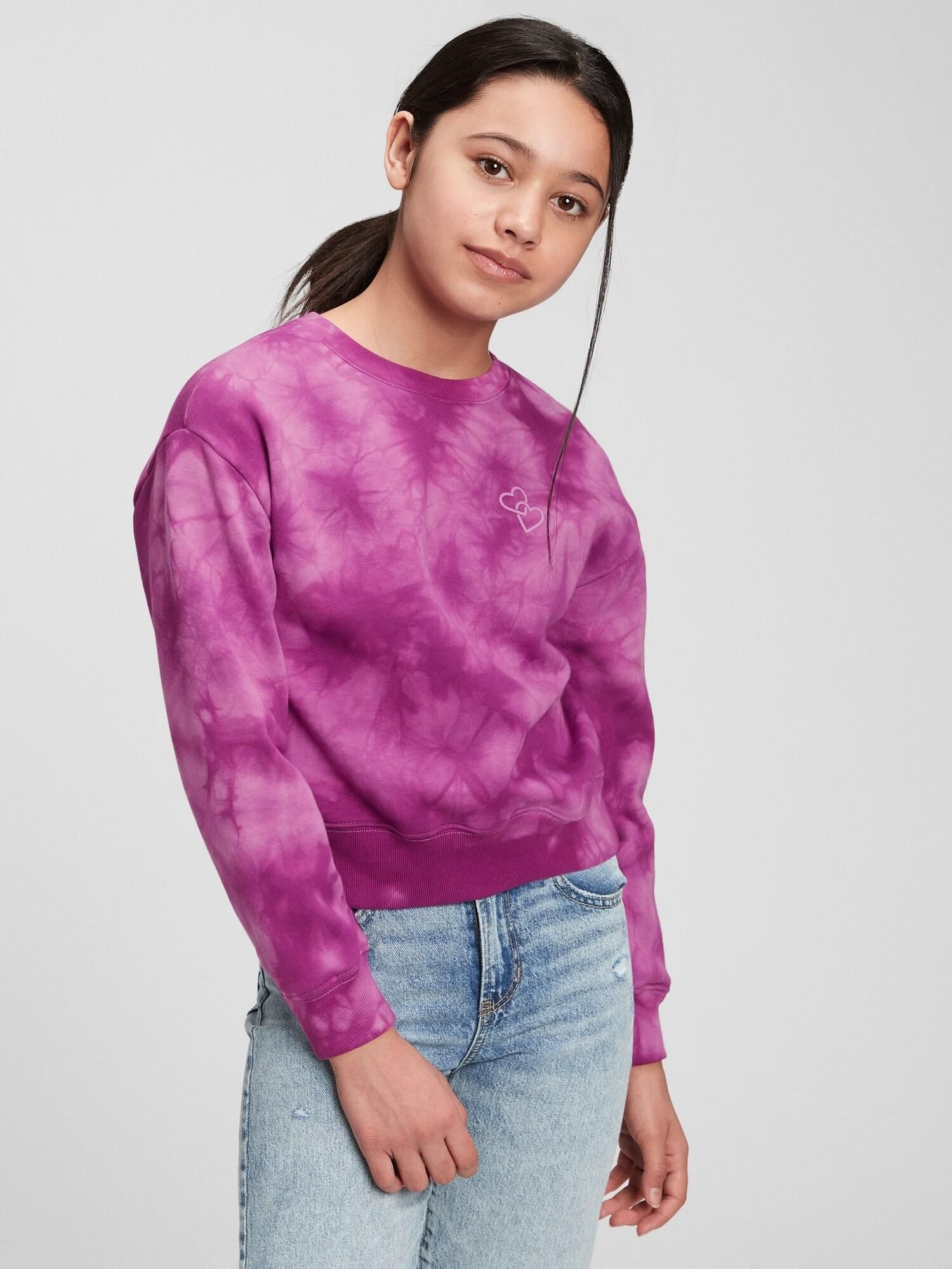 Růžová holčičí mikina tie-dye crew - 98-110 - obrázek 2