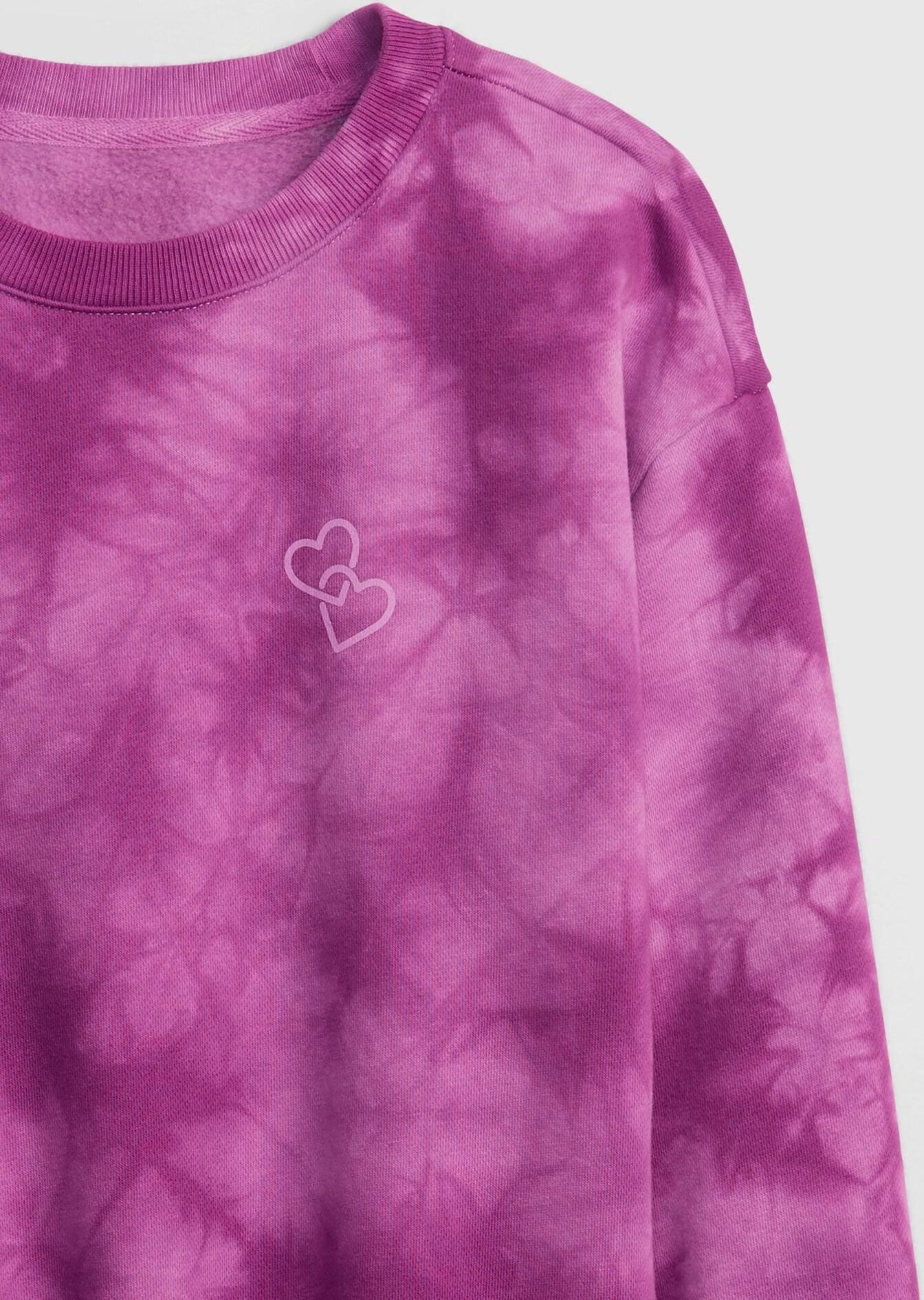 Růžová holčičí mikina tie-dye crew - 98-110 - obrázek 4
