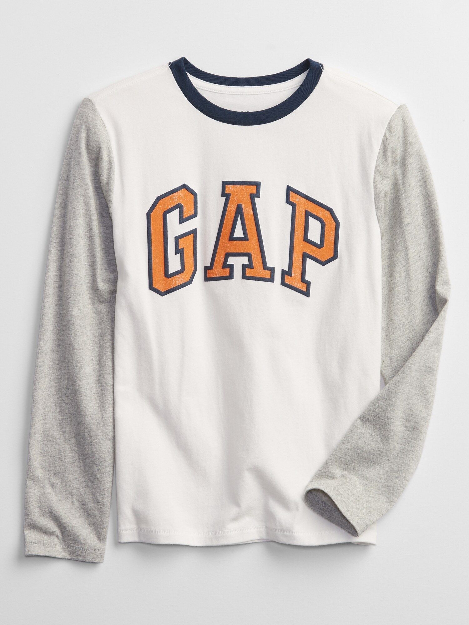 Bílé klučičí tričko GAP Logo long sleeve t-shirt - 98-110 - obrázek 1