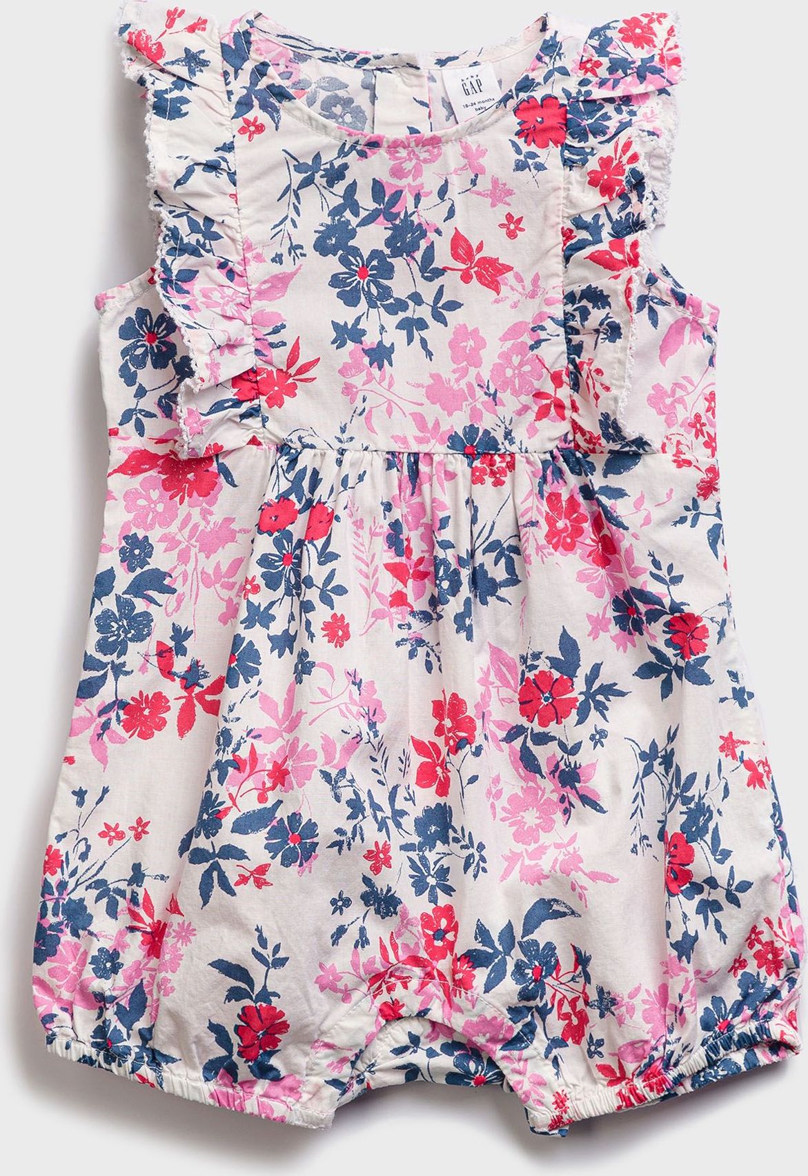 Růžový holčičí dětský overal floral woven GAP - 50-62 - obrázek 1