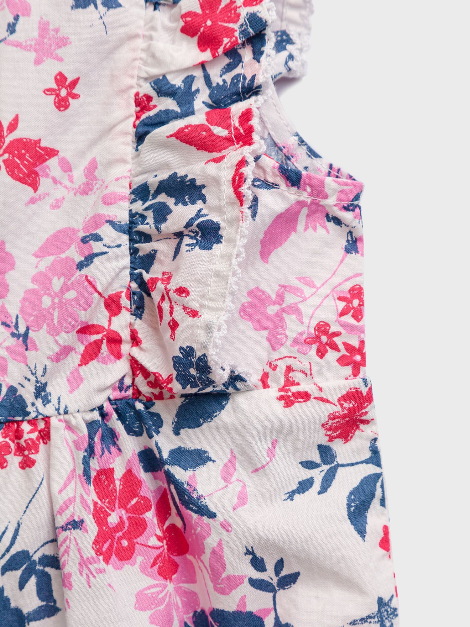 Růžový holčičí dětský overal floral woven GAP - 50-62 - obrázek 3