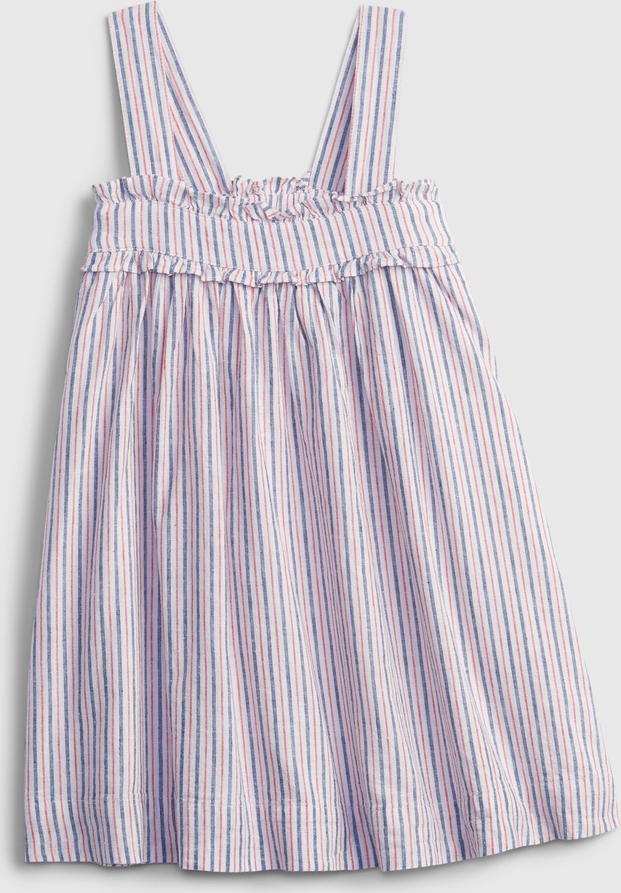 GAP Linen Stripe Šaty dětské Růžová - 80-86 - obrázek 1