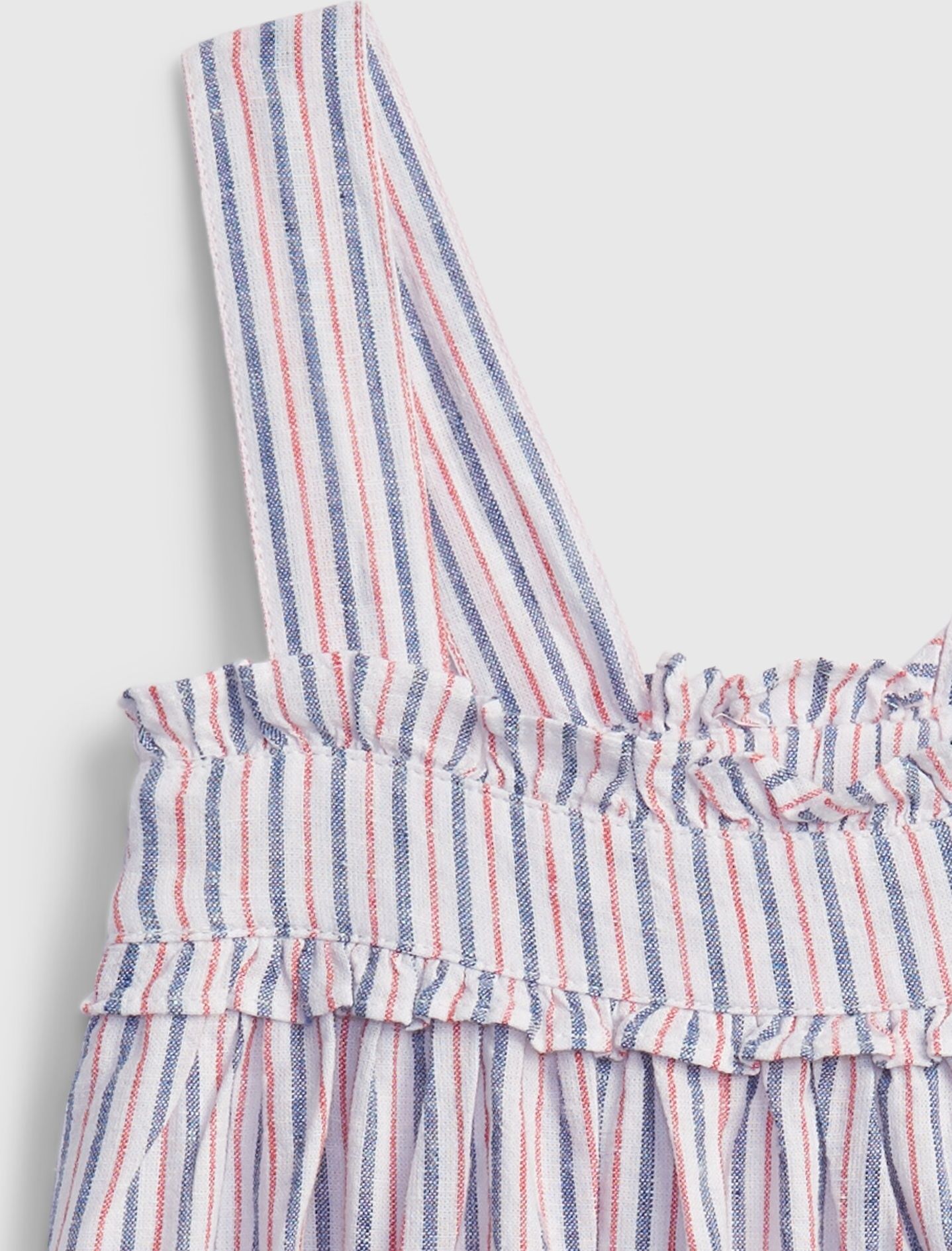 GAP Linen Stripe Šaty dětské Růžová - 80-86 - obrázek 3