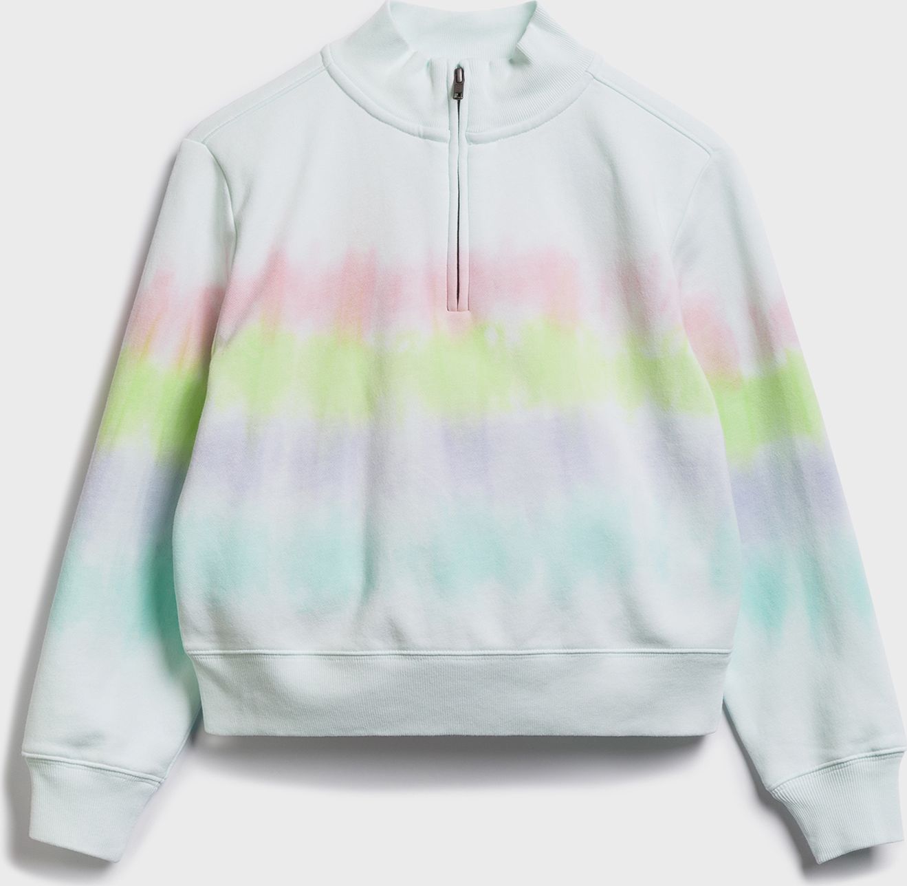 Bílá holčičí dětská mikina tie-dye quarter zip sweatshirt GAP - 98-110 - obrázek 1