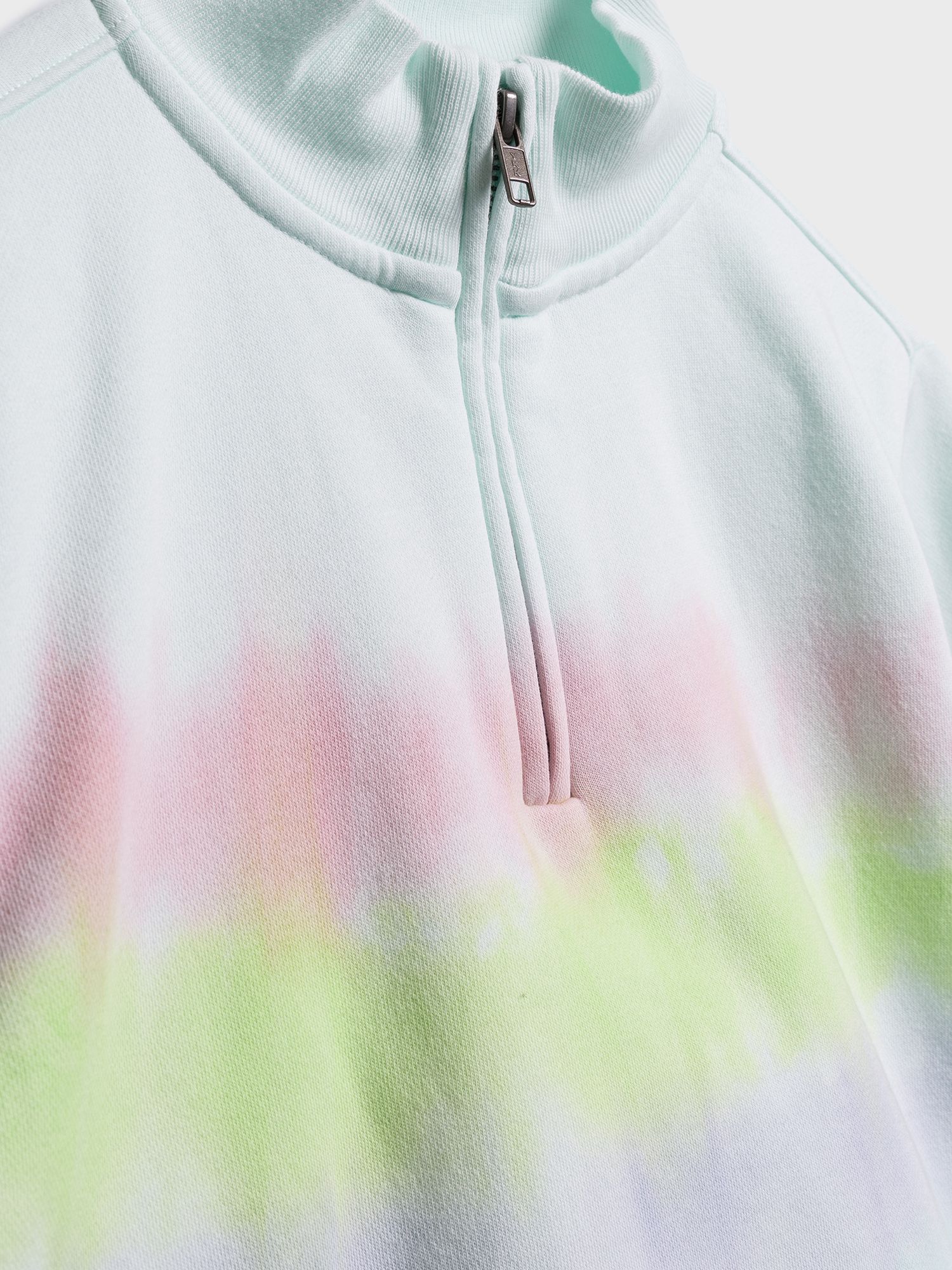 Bílá holčičí dětská mikina tie-dye quarter zip sweatshirt GAP - 98-110 - obrázek 3
