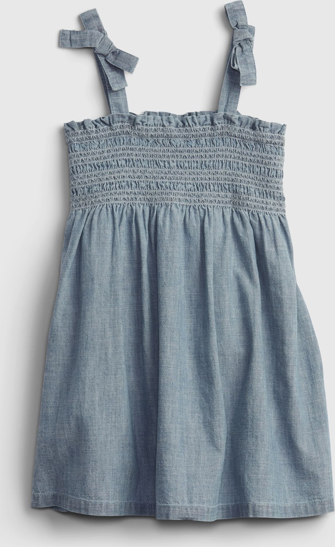 Modré holčičí dětské šaty tie smocked dress GAP - 80-86 - obrázek 1