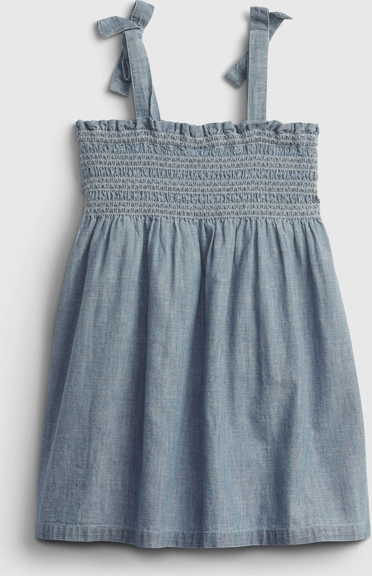 Modré holčičí dětské šaty tie smocked dress GAP - 80-86 - obrázek 2