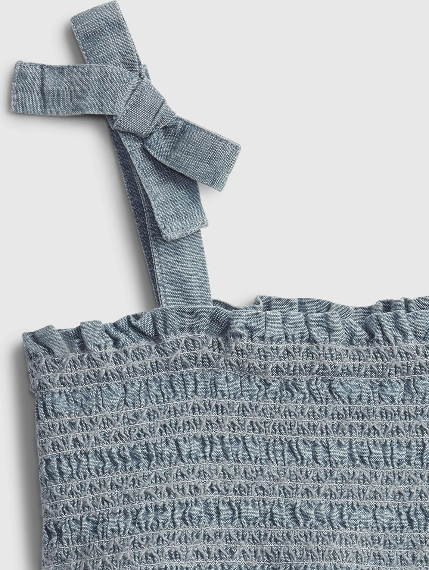 Modré holčičí dětské šaty tie smocked dress GAP - 80-86 - obrázek 3