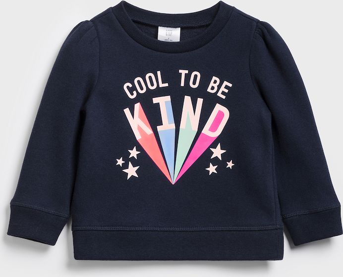 Modrá holčičí dětská mikina crewneck sweatshirt GAP - 92 - obrázek 1