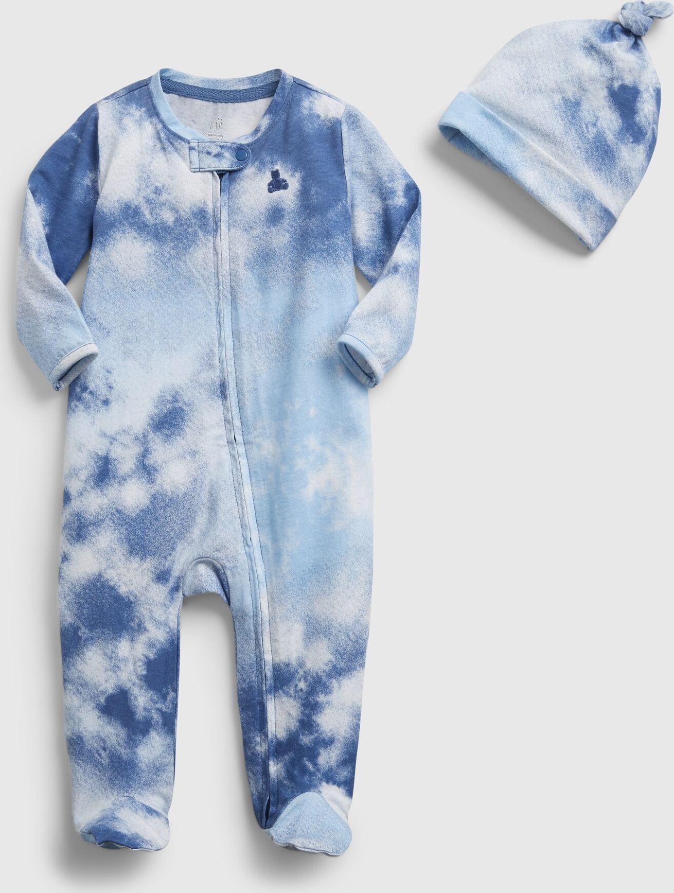 Modrý holčičí baby overal 100% organic cotton first favorite tie-dye one-piece GAP - 50-62 - obrázek 1