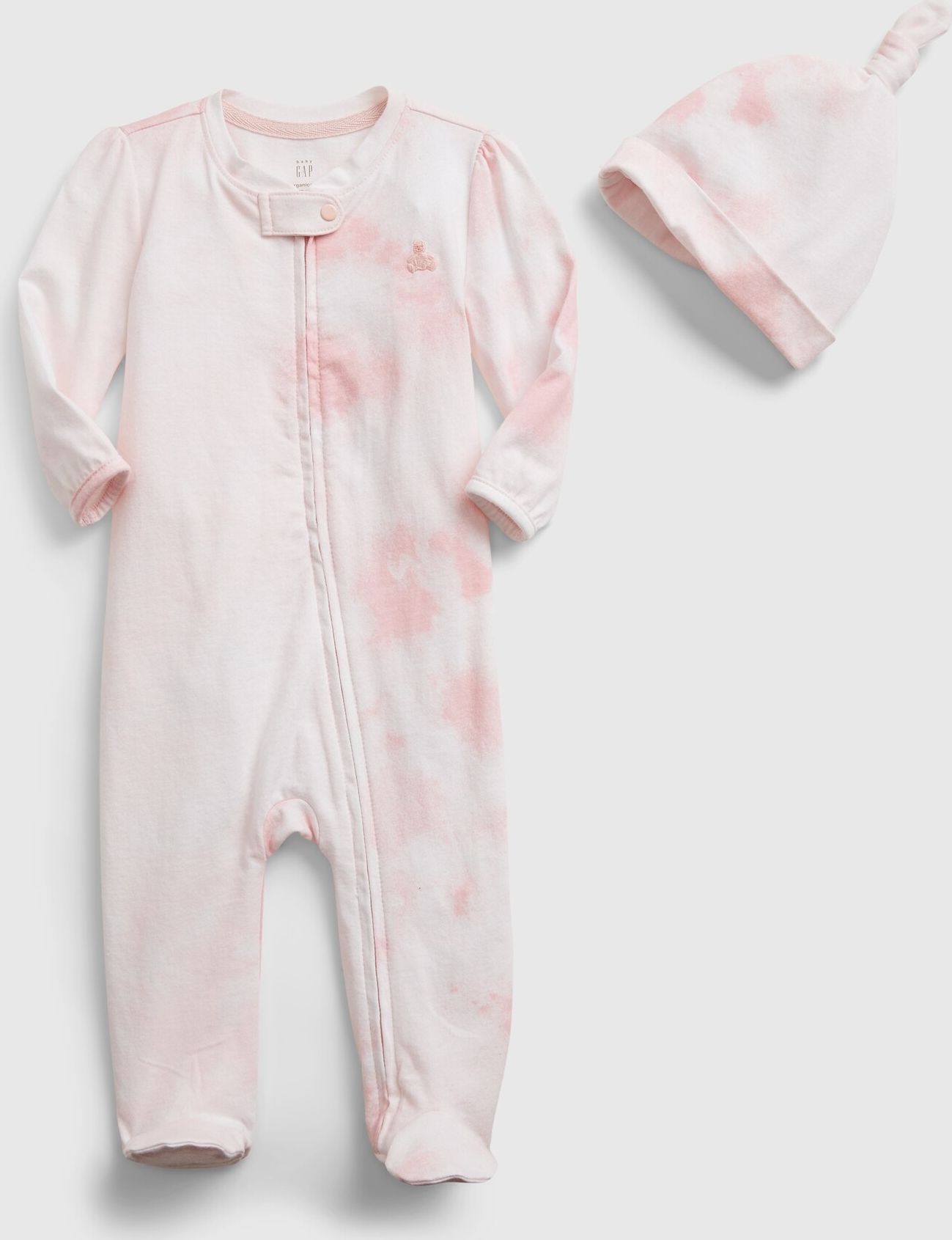 Růžový holčičí baby overal 100% organic cotton first favorite tie-dye one-piece GAP - 50-62 - obrázek 1