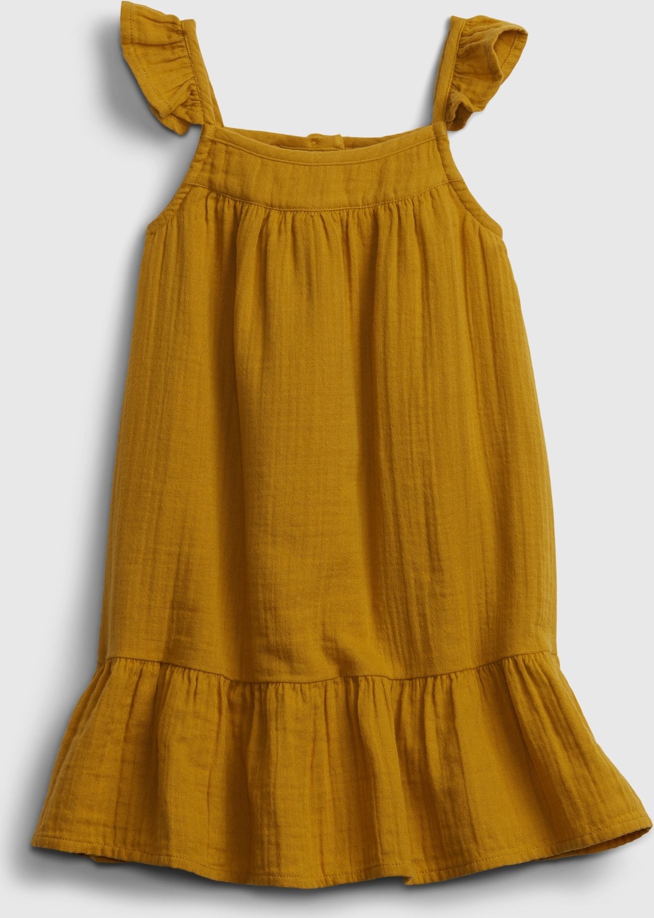 Žluté holčičí dětské šaty tier dress GAP - 80-86 - obrázek 1